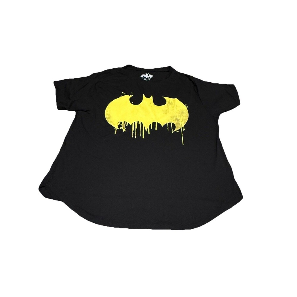 Batman Women Juniors Drip Logo Black T-Shirt Top Size XXL (19)